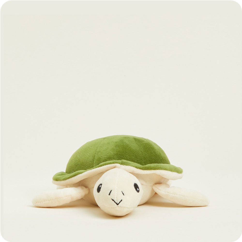 Green and cream plush turtle toy