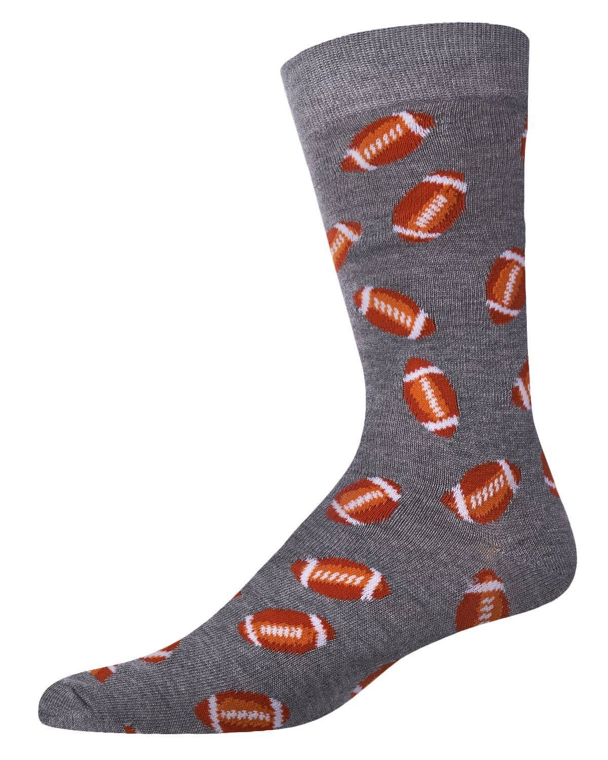 Football Toss Bamboo Men's Crew - Heather Gray