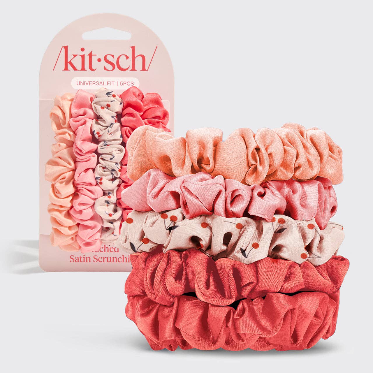 Cherry Blossom Satin Scrunchies