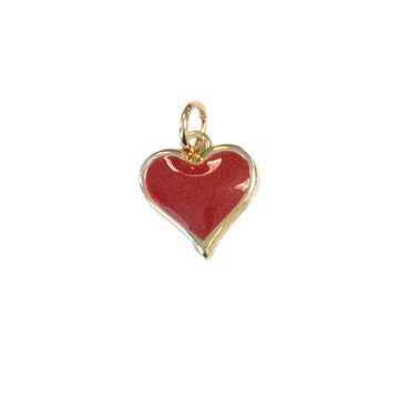Red Enamel Heart Charm