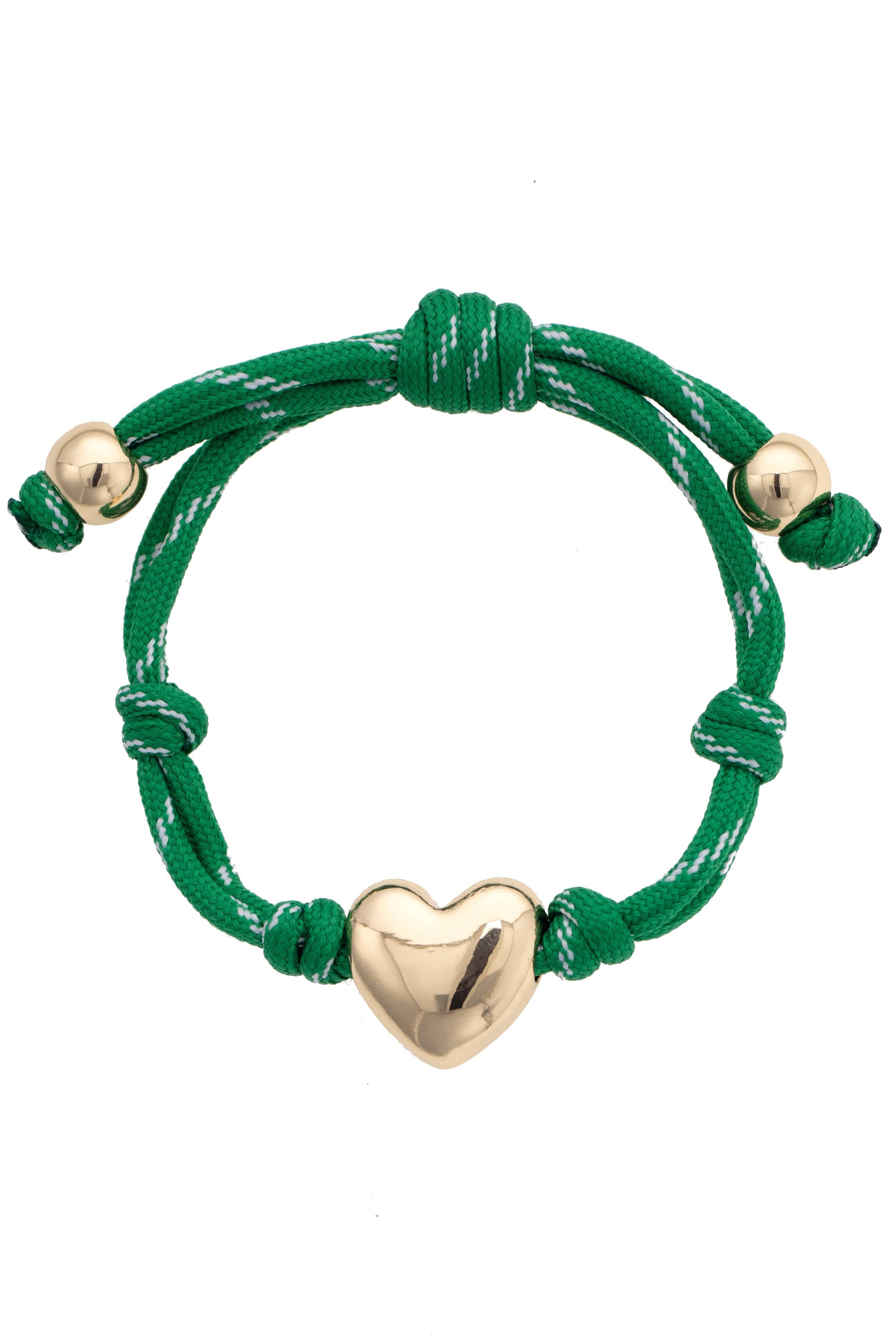 Puffy Heart Paracord Bracelet - Green