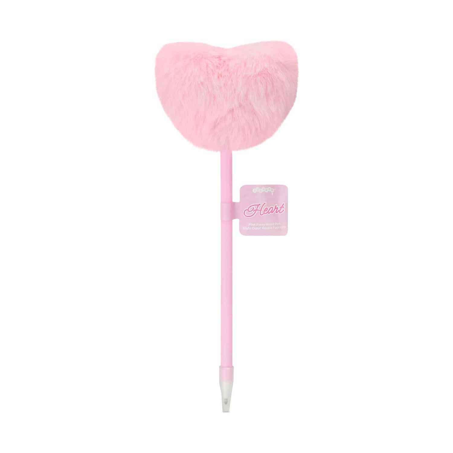 Pink Furry Heart Pen (FINAL SALE)