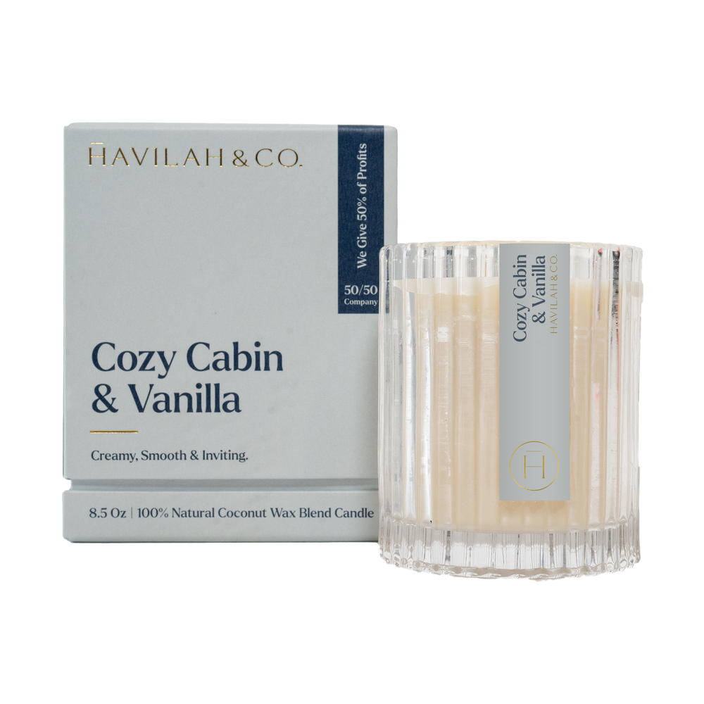 Cozy Cabin & Vanilla Candle 8.5 Oz