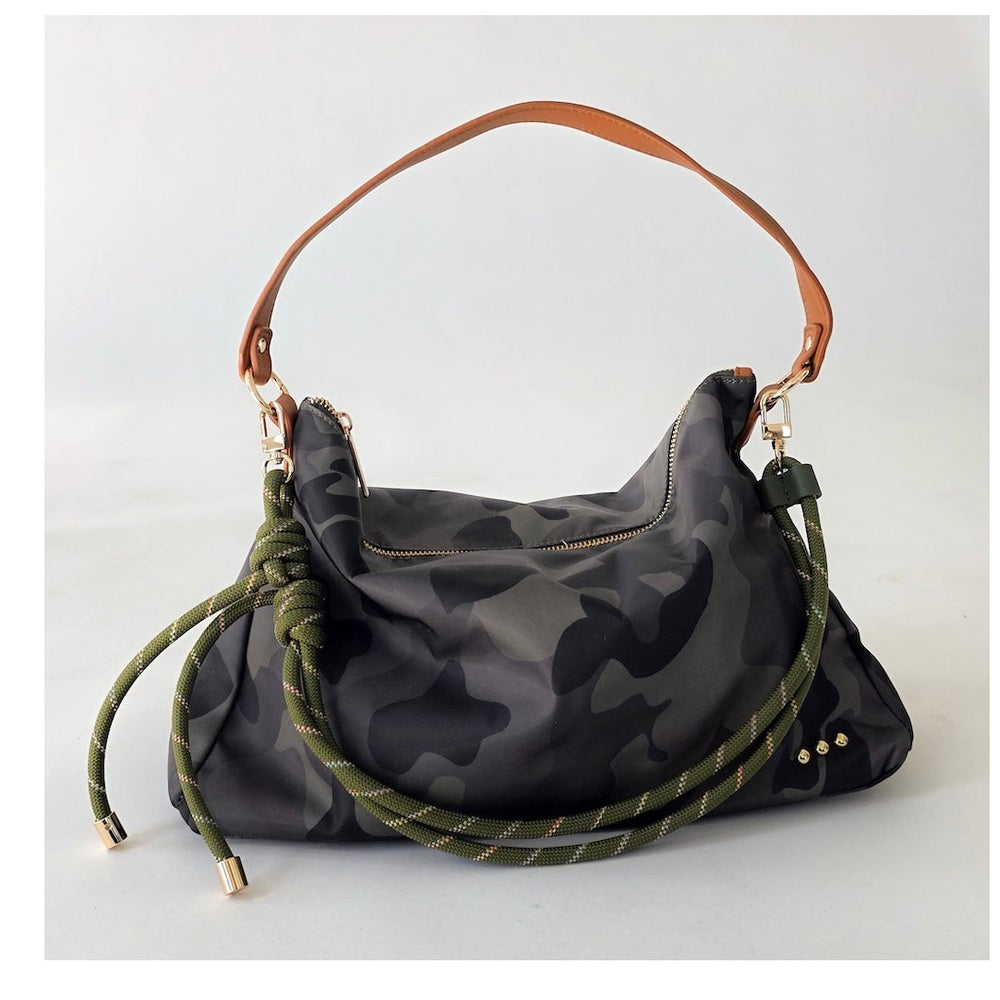 Camo - Nikki Nylon Slouchy Shoulder Bag