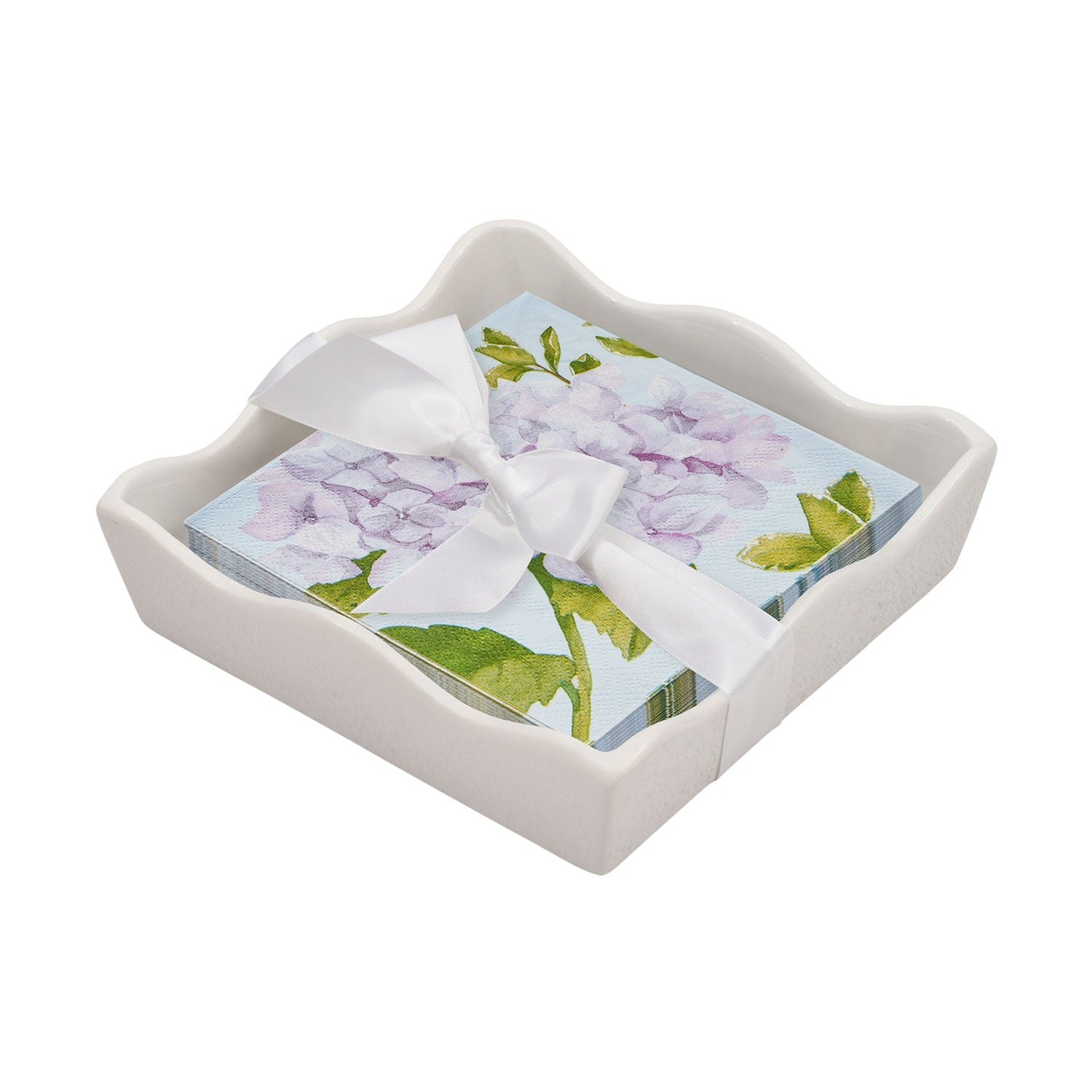 Cocktail Napkin Tray Set - Hydrangea
