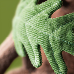 Close-up of leaves of plush toy with a blurred background
