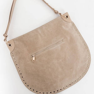Oat - Rosalie Rivet Suede Hobo Bag