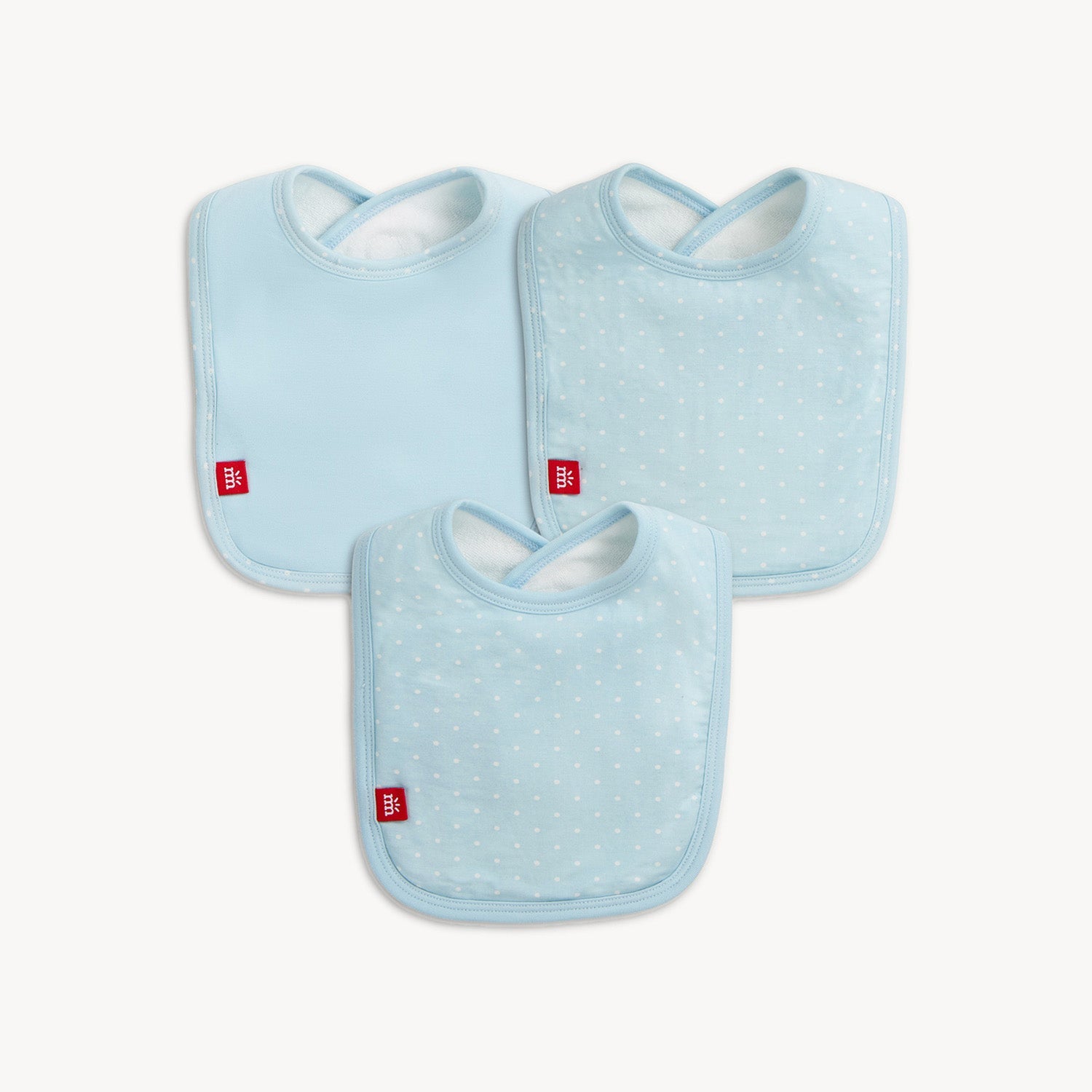 Blue Pin Dot Bib 3pk