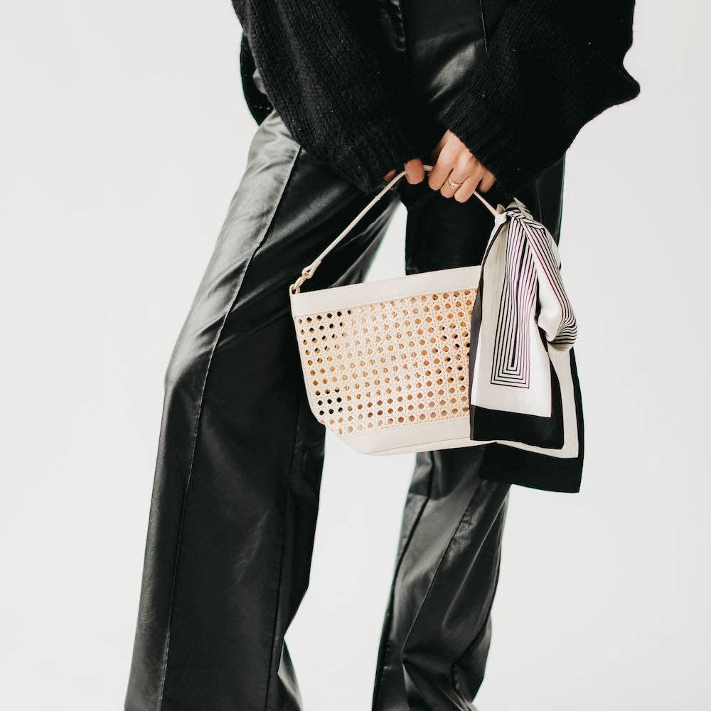 Cream - Bryce Woven Bucket Bag