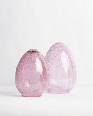 Large Amelia Glass Egg in Pink 7x10