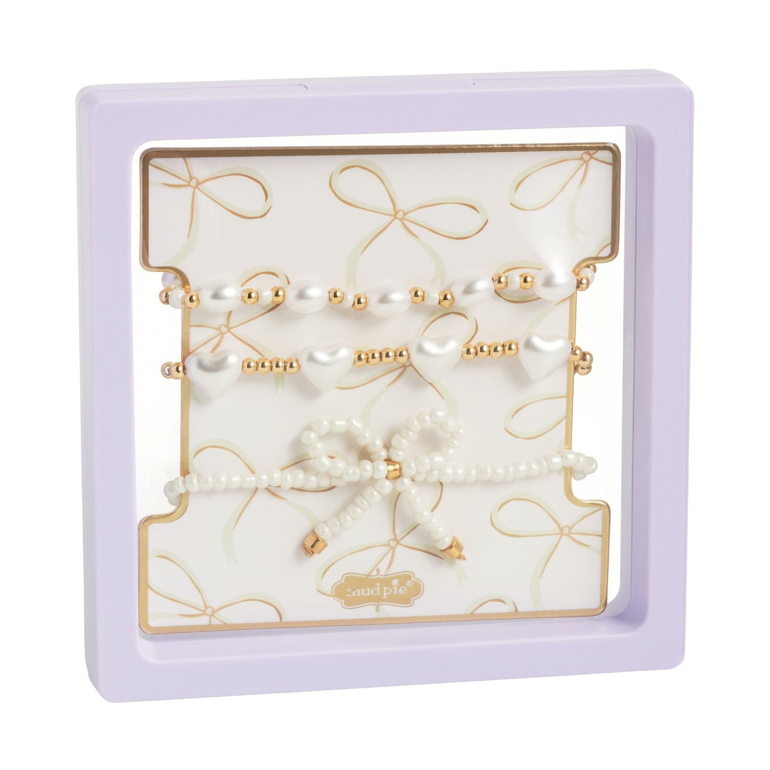White Bow Bracelet Set