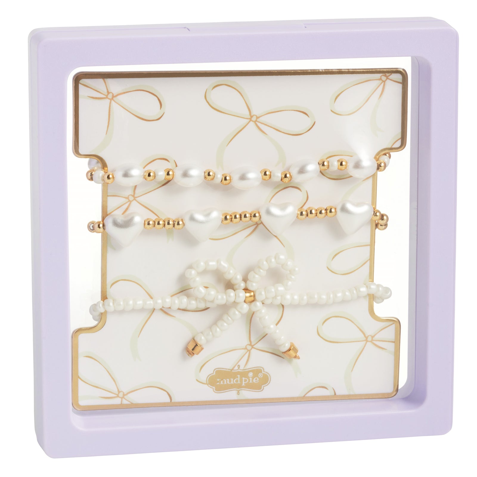 White Bow Bracelet Set