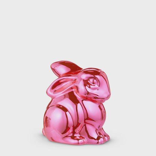 8" Metallic Pink Balloon Bunny