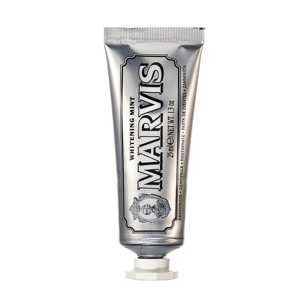 Marvis toothpaste tube on a white background