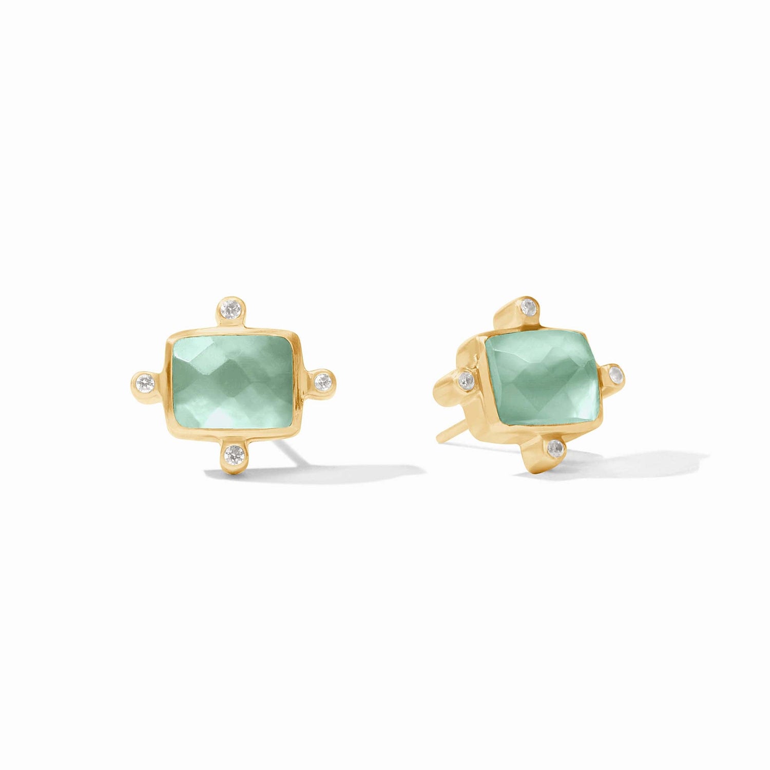 Clara Stud / Iridescent Aquamarine Blue