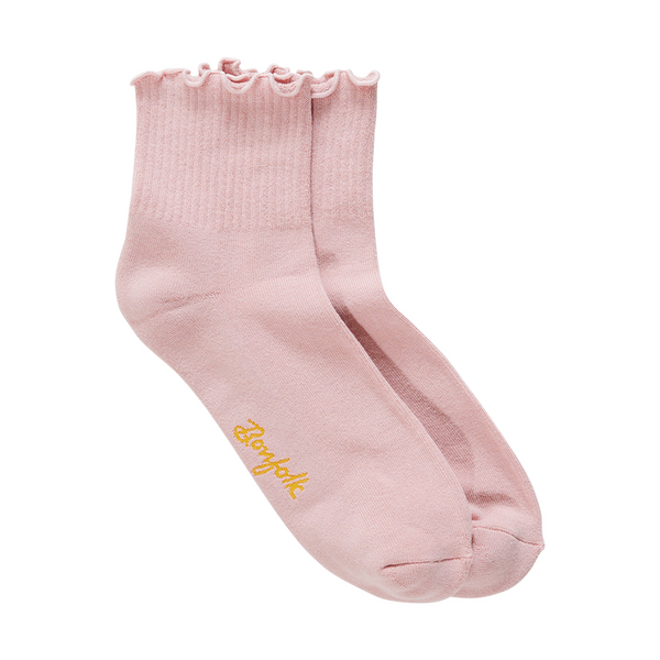 Home Products Socks - Pink Ruffle Quarter