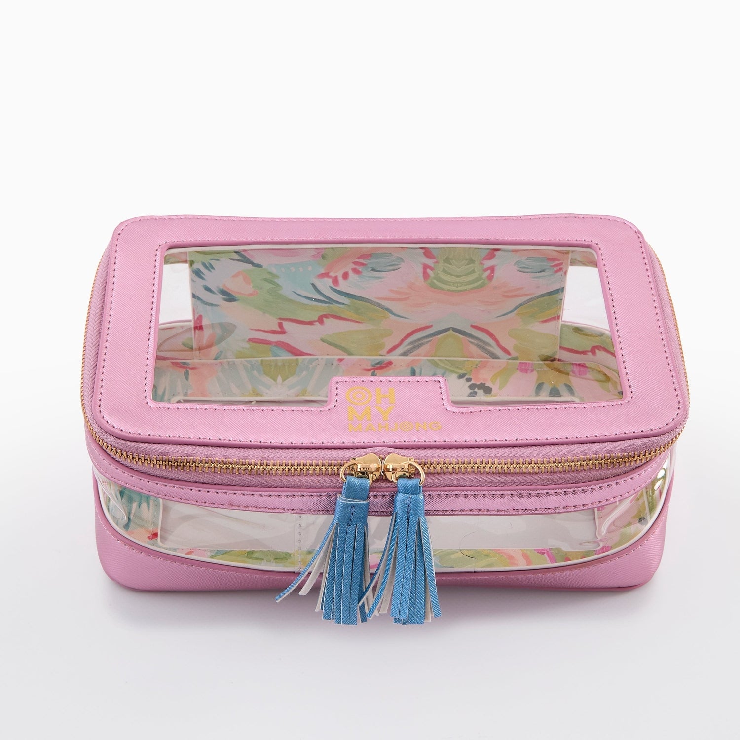 Metallic Light Pink Mahjong Tile Storage Bag