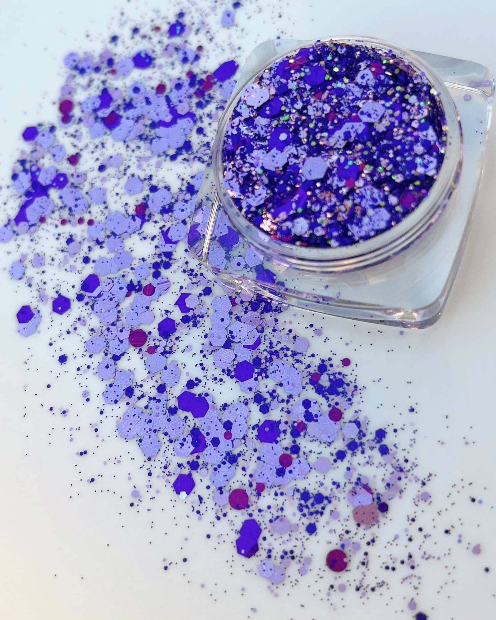 Purple and Lavender Face and Body Glitter Gel