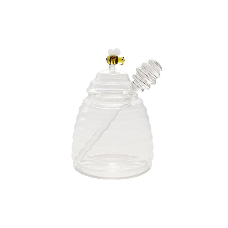 Glass Honey Jar with Honey Dipper