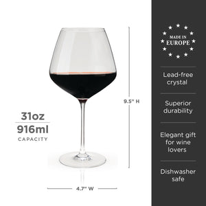 Reserve Inez Crystal Burgundy Glasses