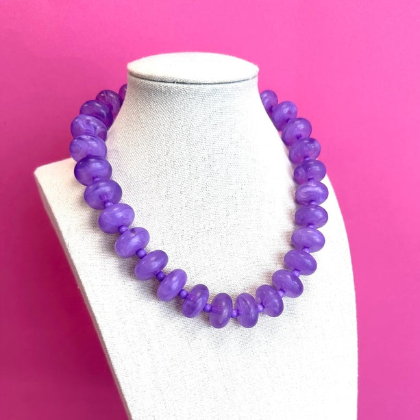Lavender - Circle Bauble Ball Necklace