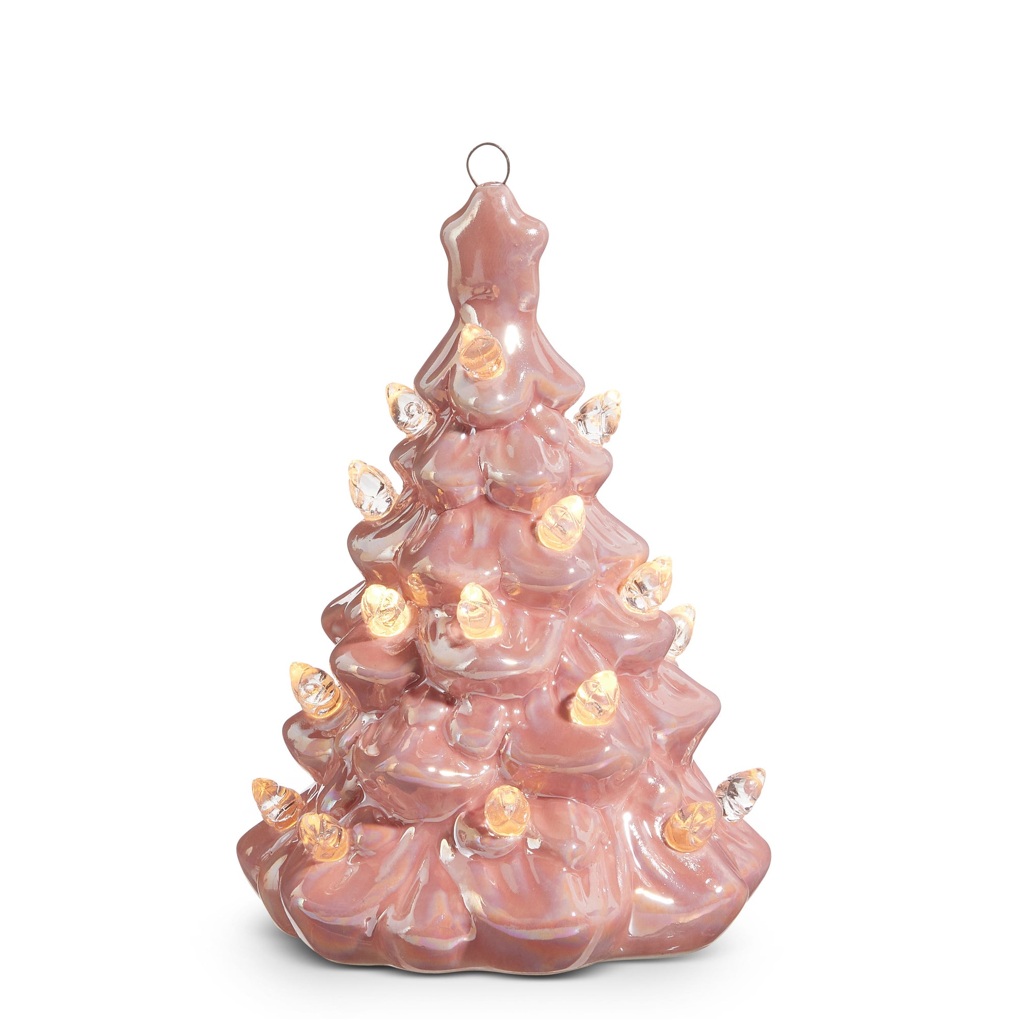 Vintage Pink Lighted Tree Ornament