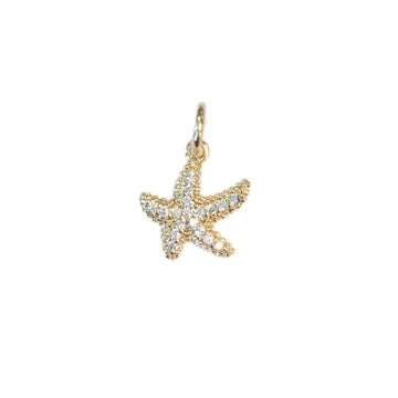 Gold CZ Starfish Charm