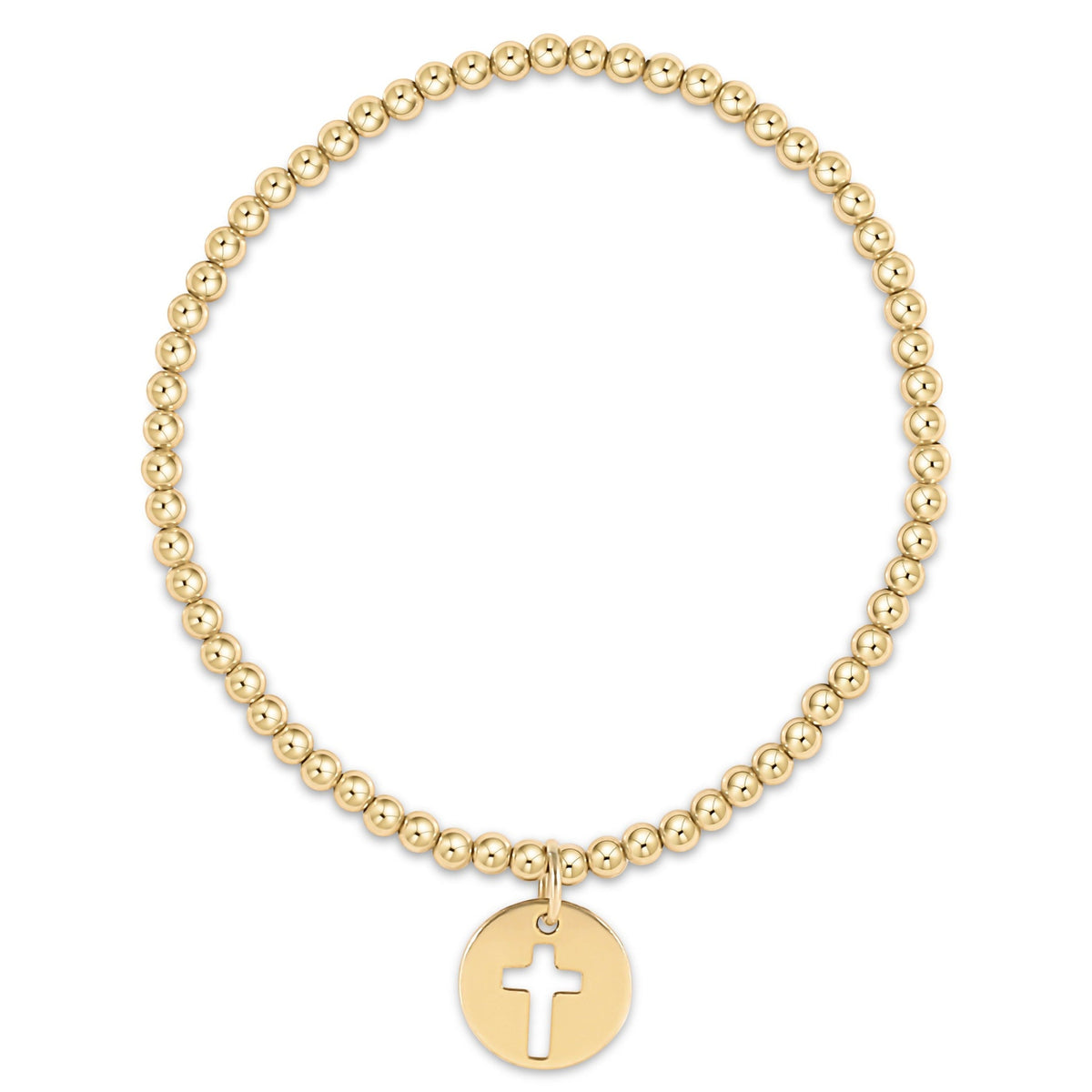 Gold 3mm Bracelet Blessed Gold Disc