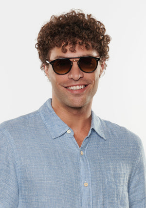 Markle Eyewear- Black + Black Tea 18K