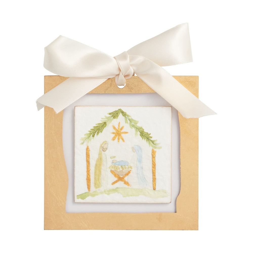Nativity Gold Painted Acrylic Ornament