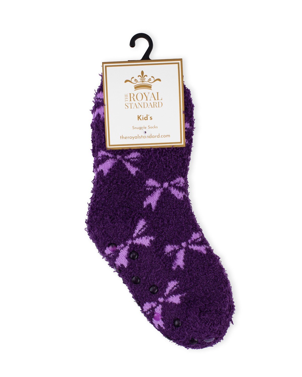 Kid's Purple Hannah Bow Snuggle Socks