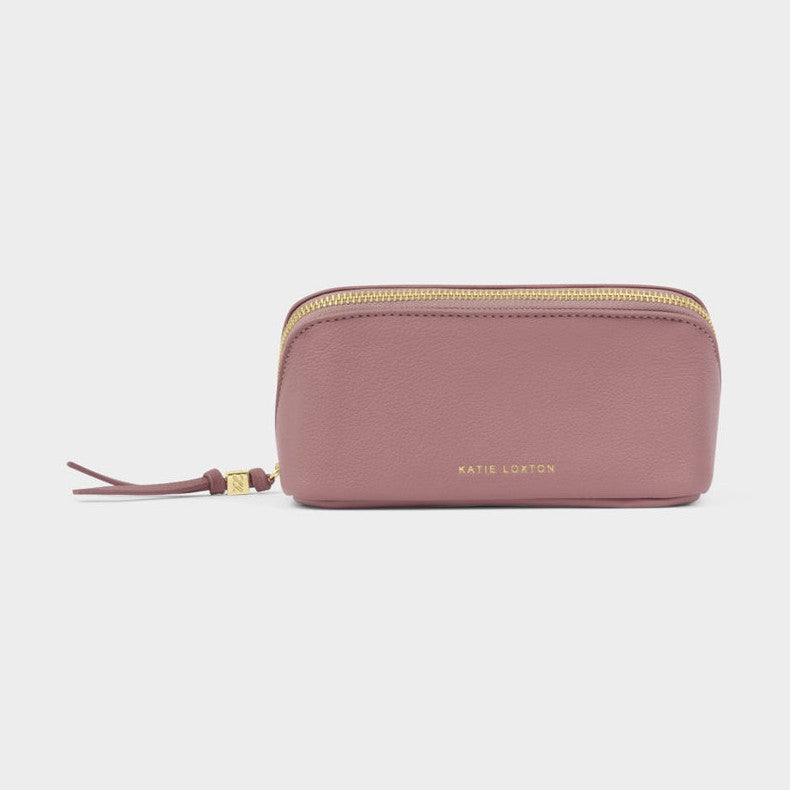 Fold-Out Mirror Make Up Bag - Deep Rose