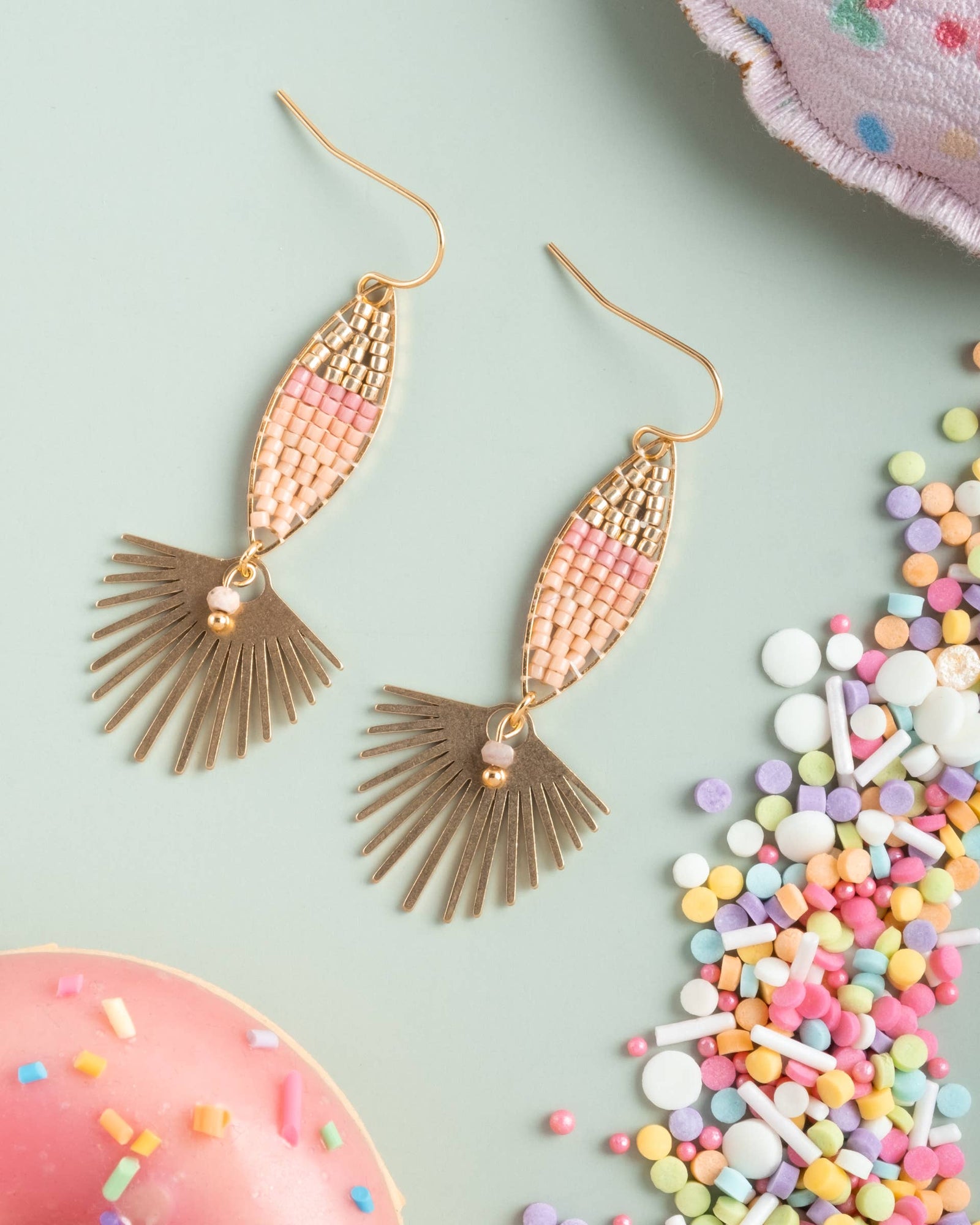 Peach - Cotton Candy Dangle Earrings