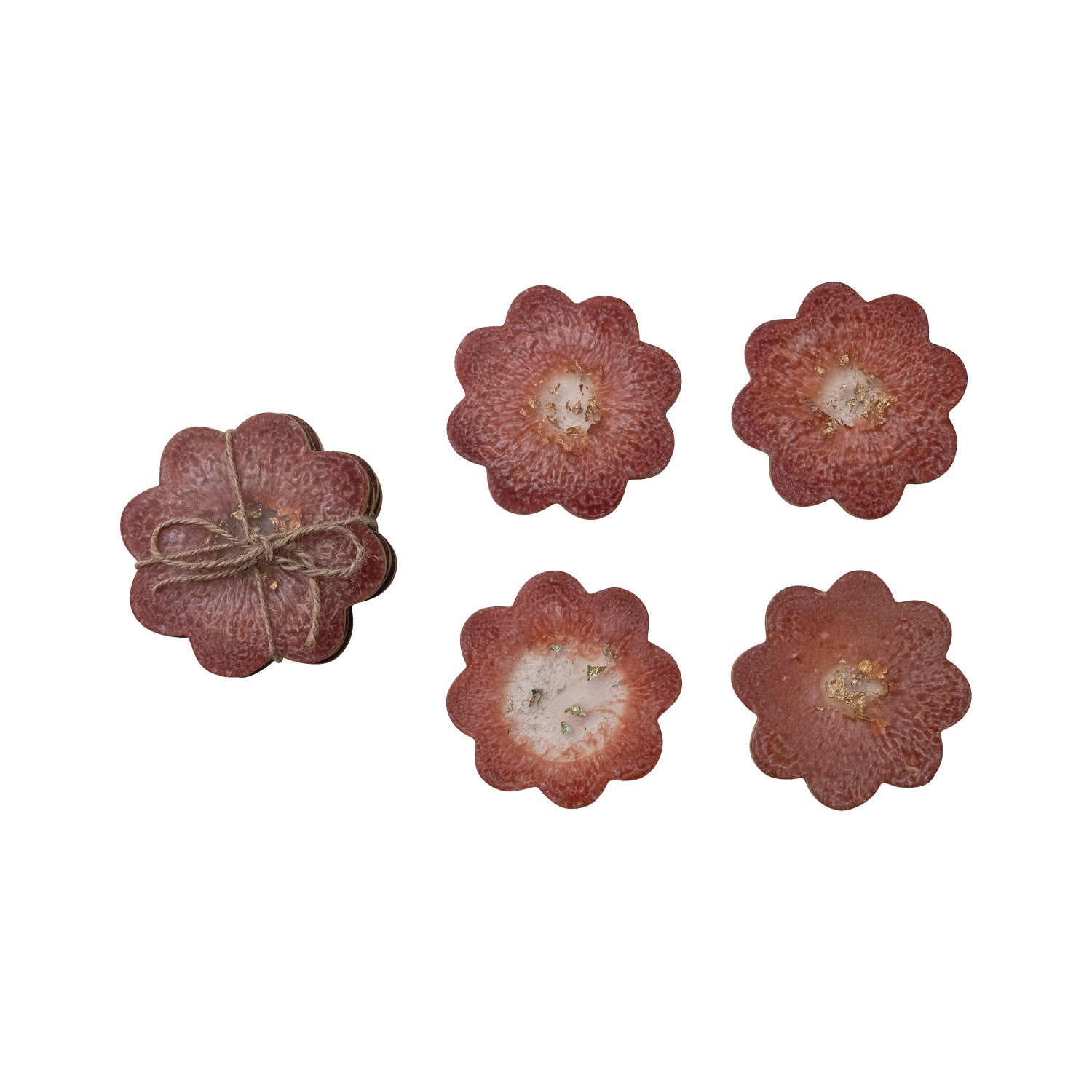 Flower Coasters w/ Gold Foil