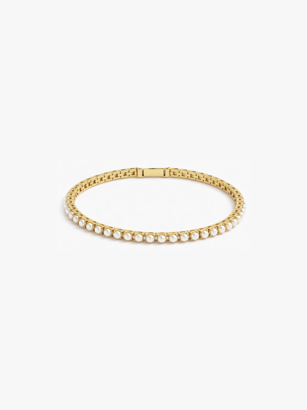 Gold pearl tennis bracelet