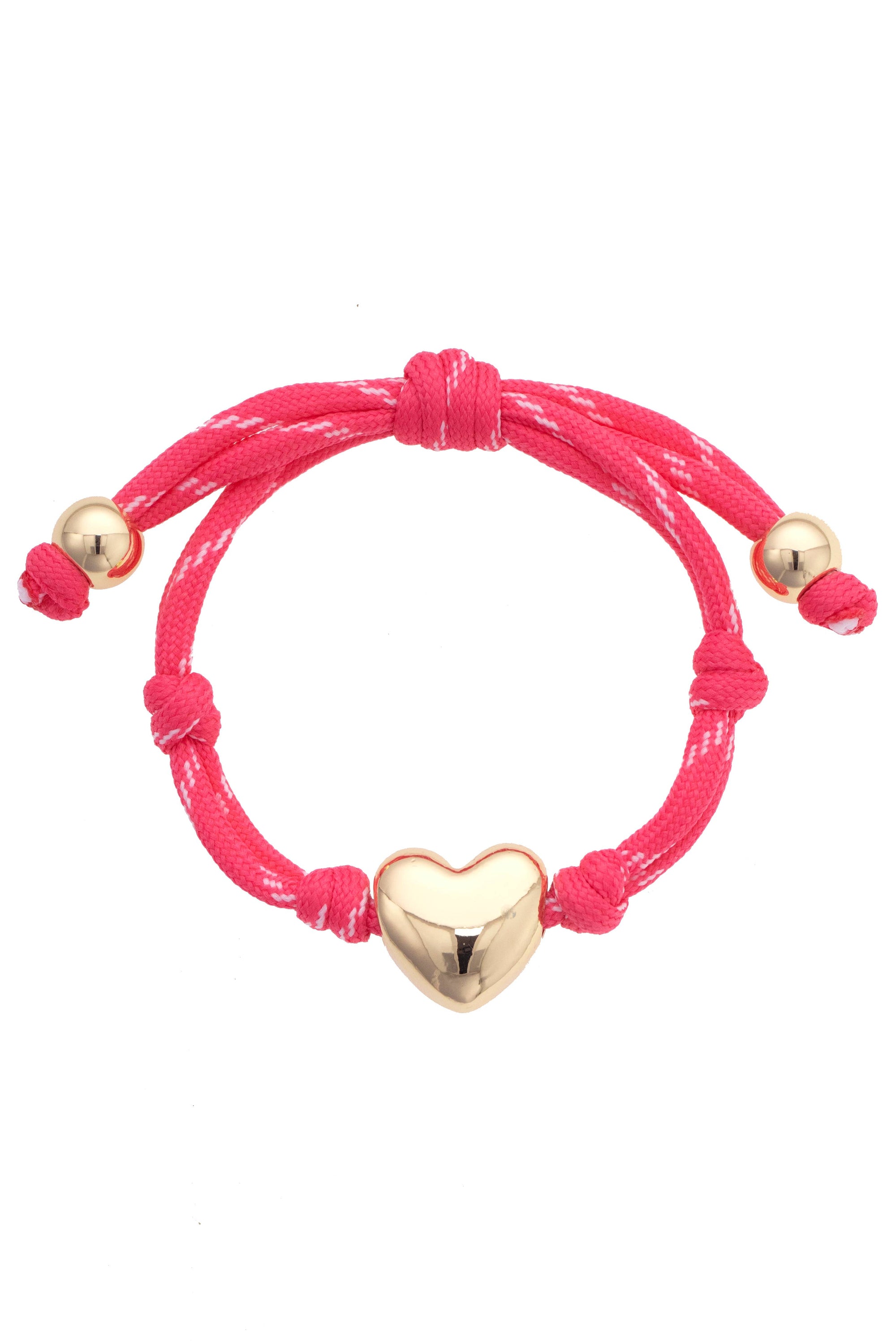Puffy Heart Paracord Bracelet - Fuchsia