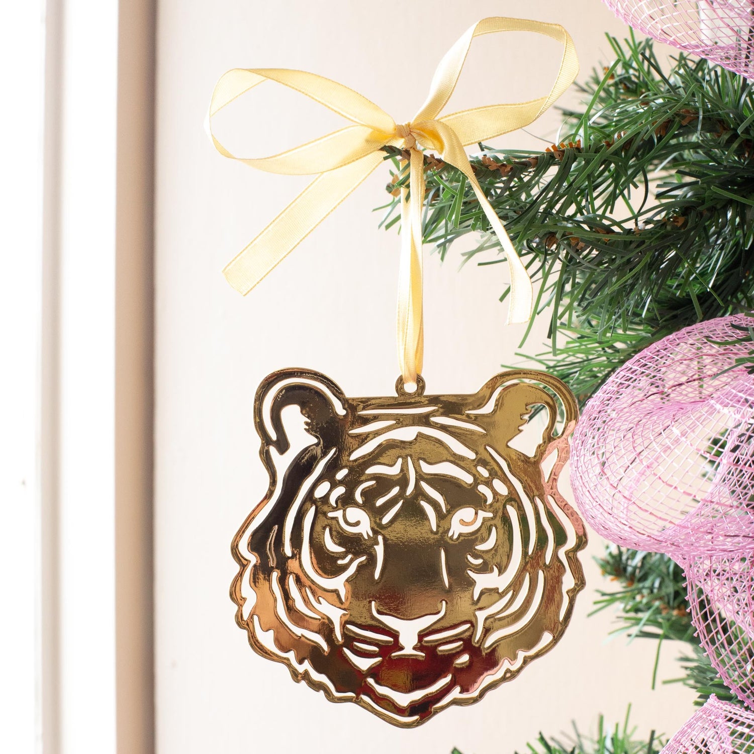 Tiger Face Ornament Gold