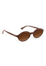 Oval brown sunglasses, angled view