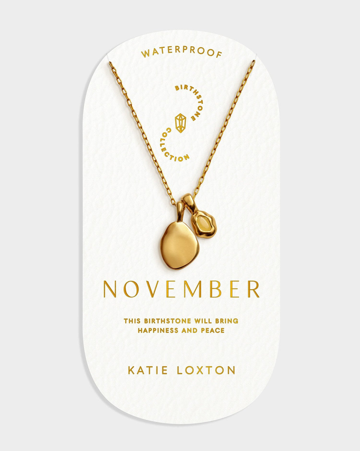 Birthstone Necklace - November - Yellow Quartz