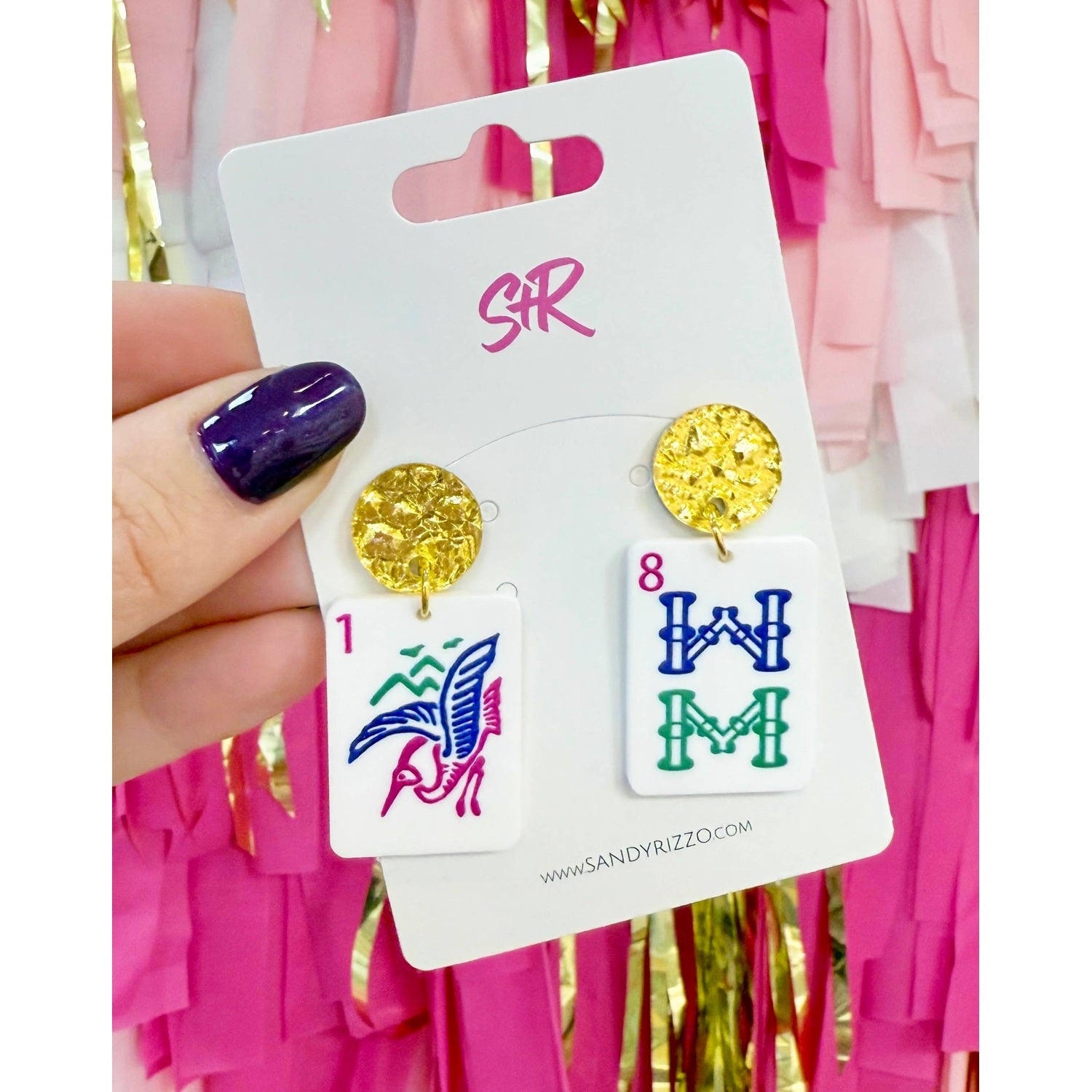 Bam Bird Mahjong Dangle Earring