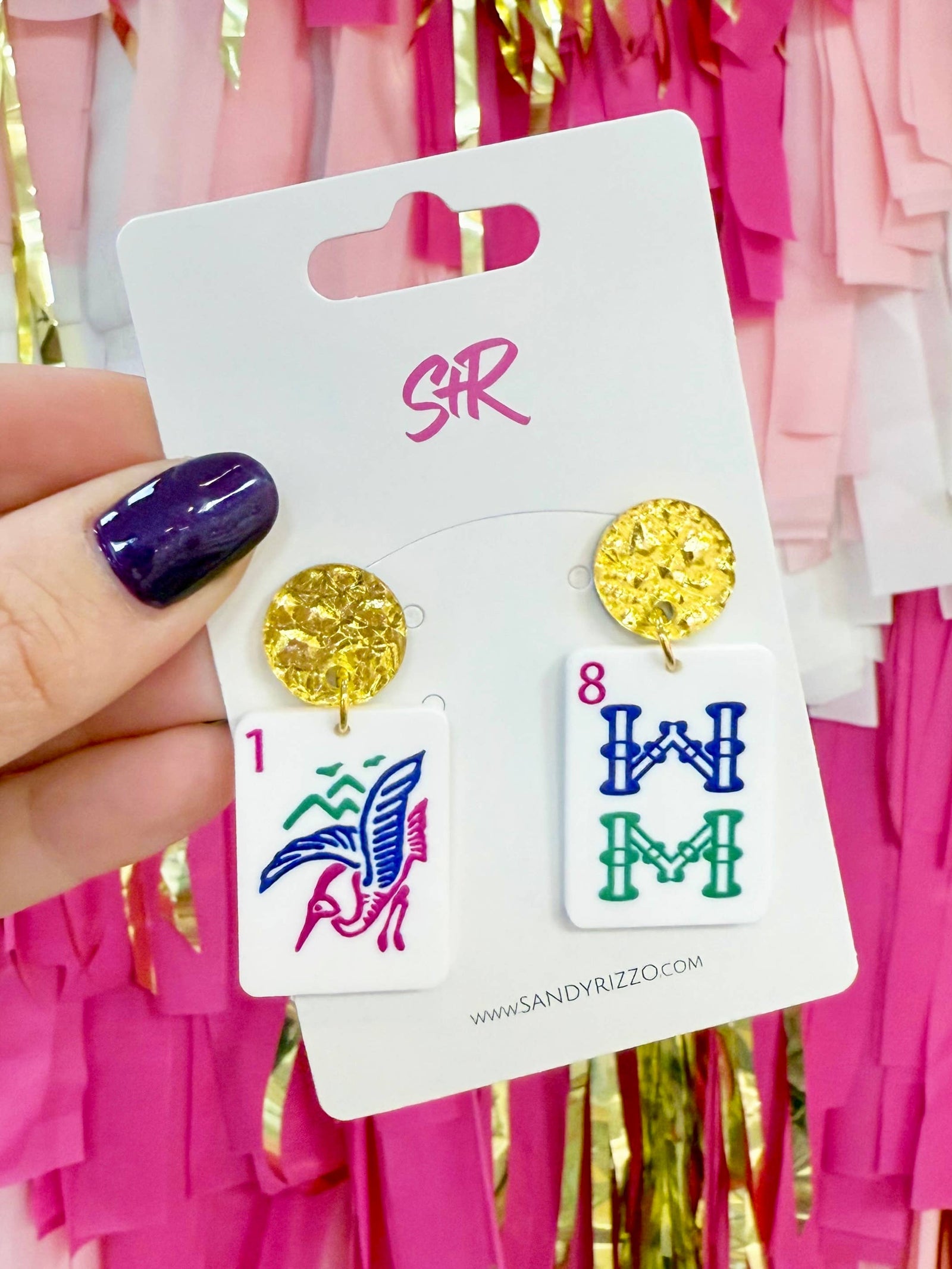 Bam Bird Mahjong Dangle Earring