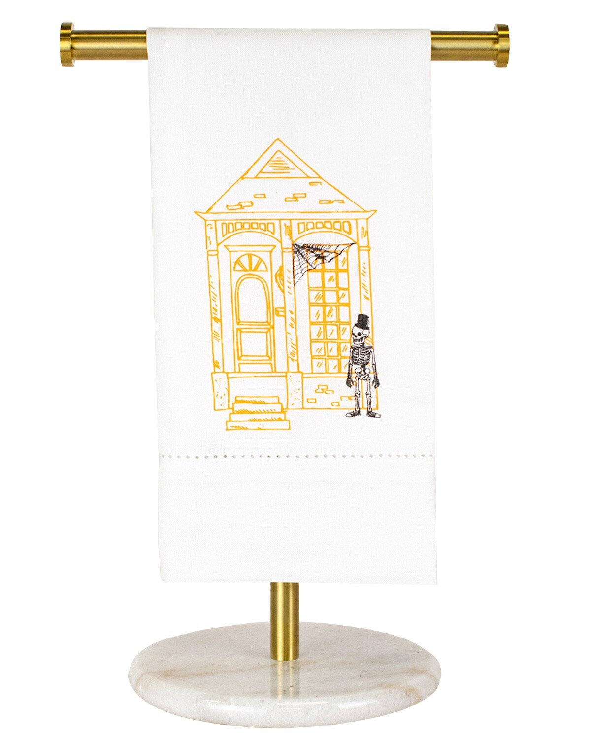 Halloween House Hemstitch Hand Towel
