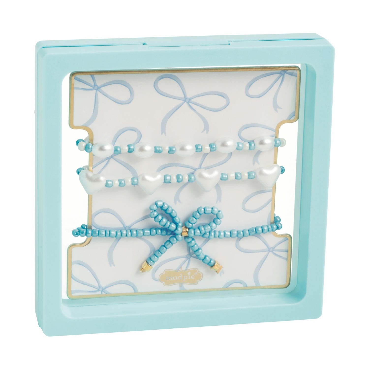 Blue Bow Bracelet Set