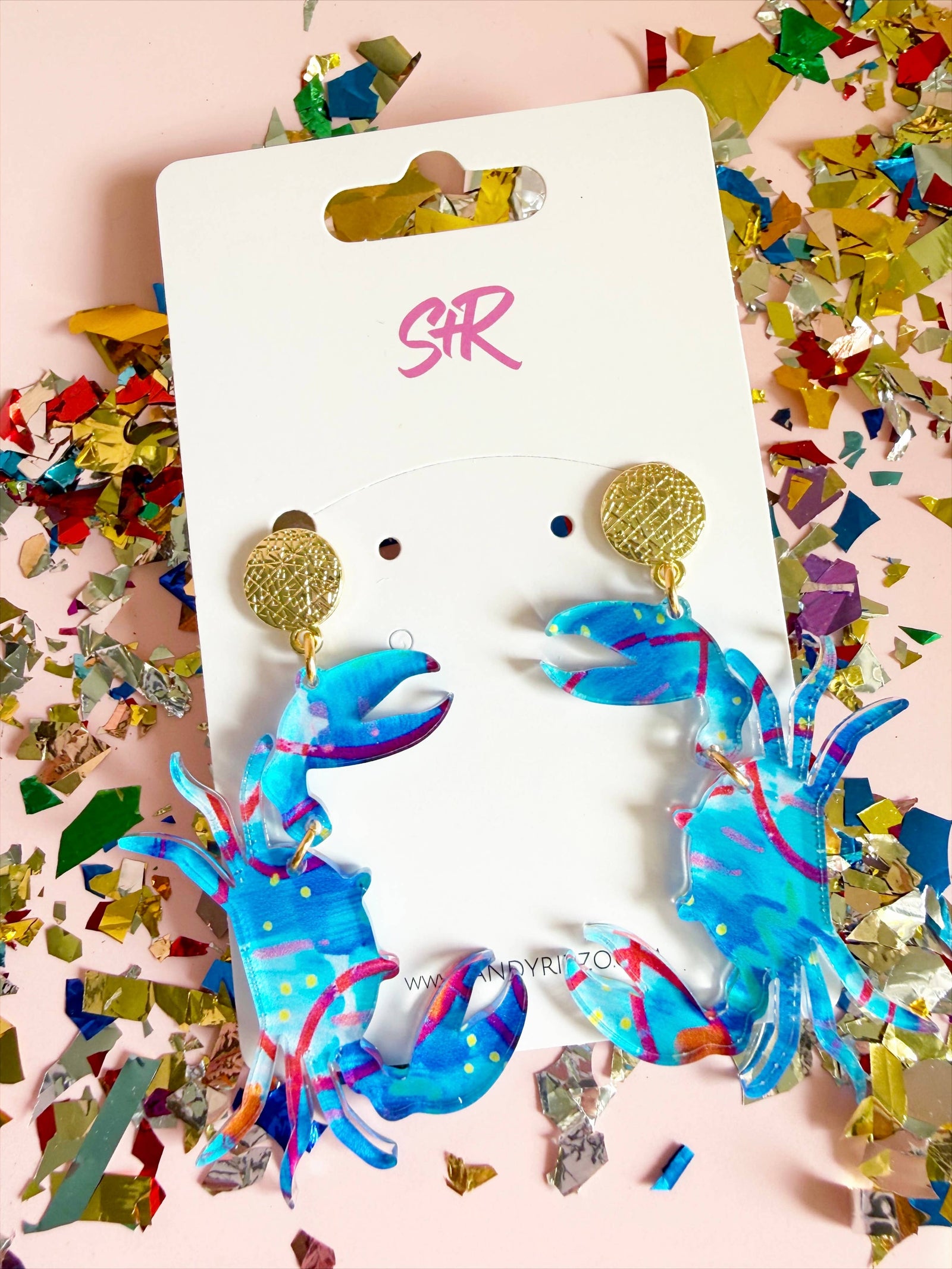 Blue Crab Dangle Earring