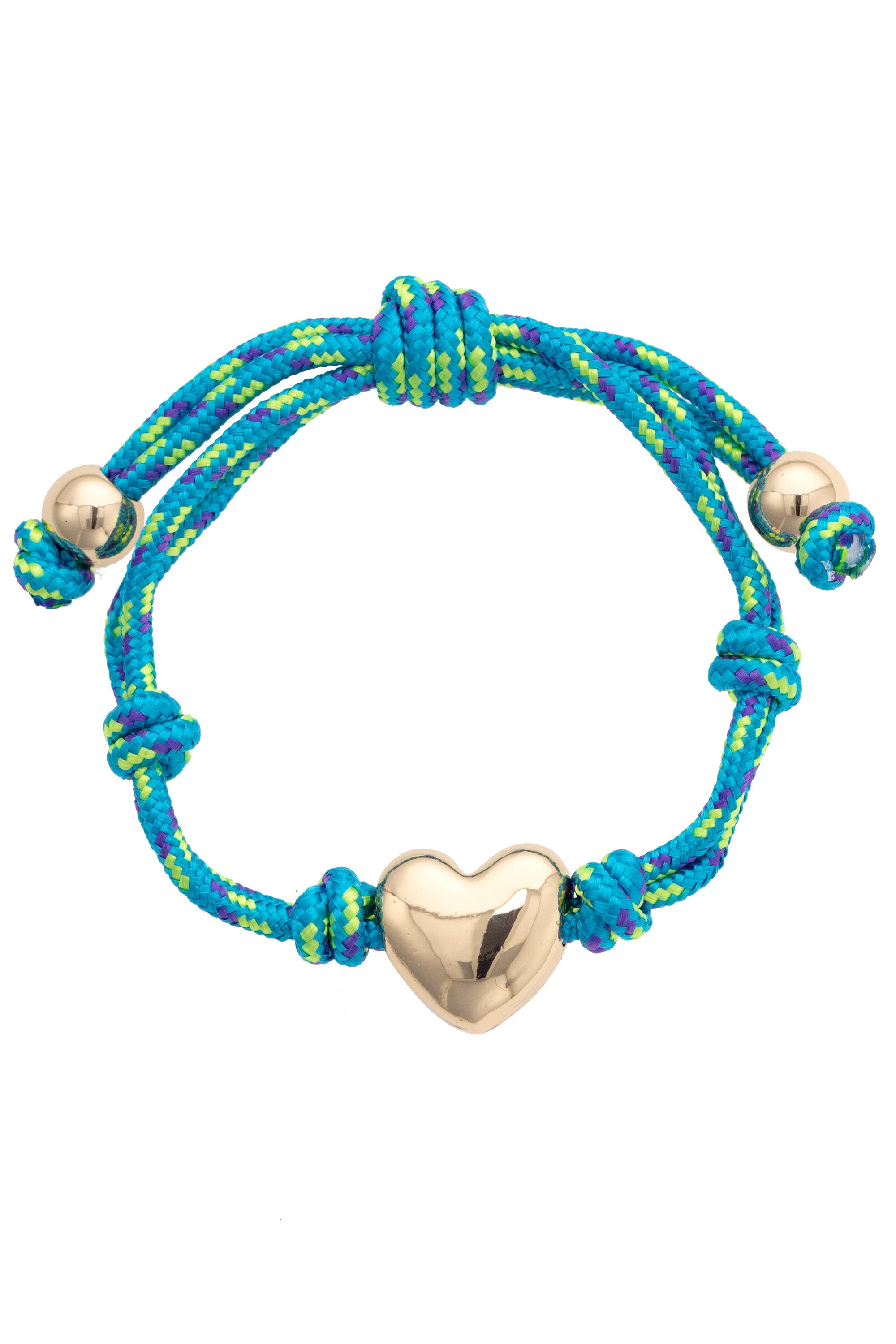 Puffy Heart Paracord Bracelet - Teal