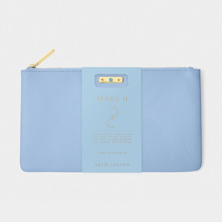Birthstone Pouch - March - Aqua Blue