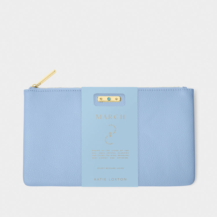 Birthstone Pouch - March - Aqua Blue