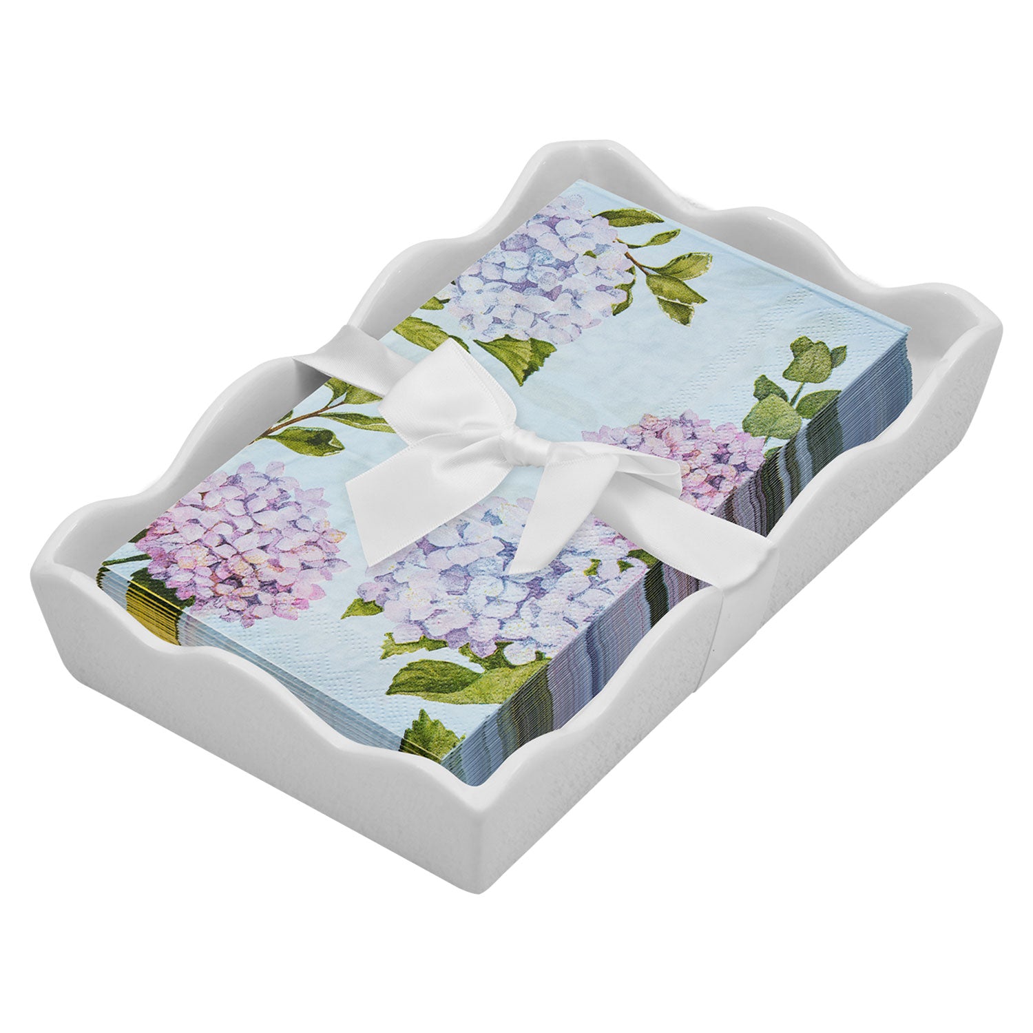 Guest Towel Tray Set - Hydragea