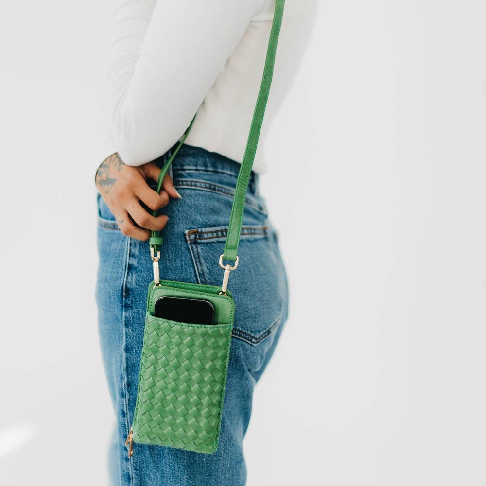 Emerald - Woven Double Duty Phone Bag