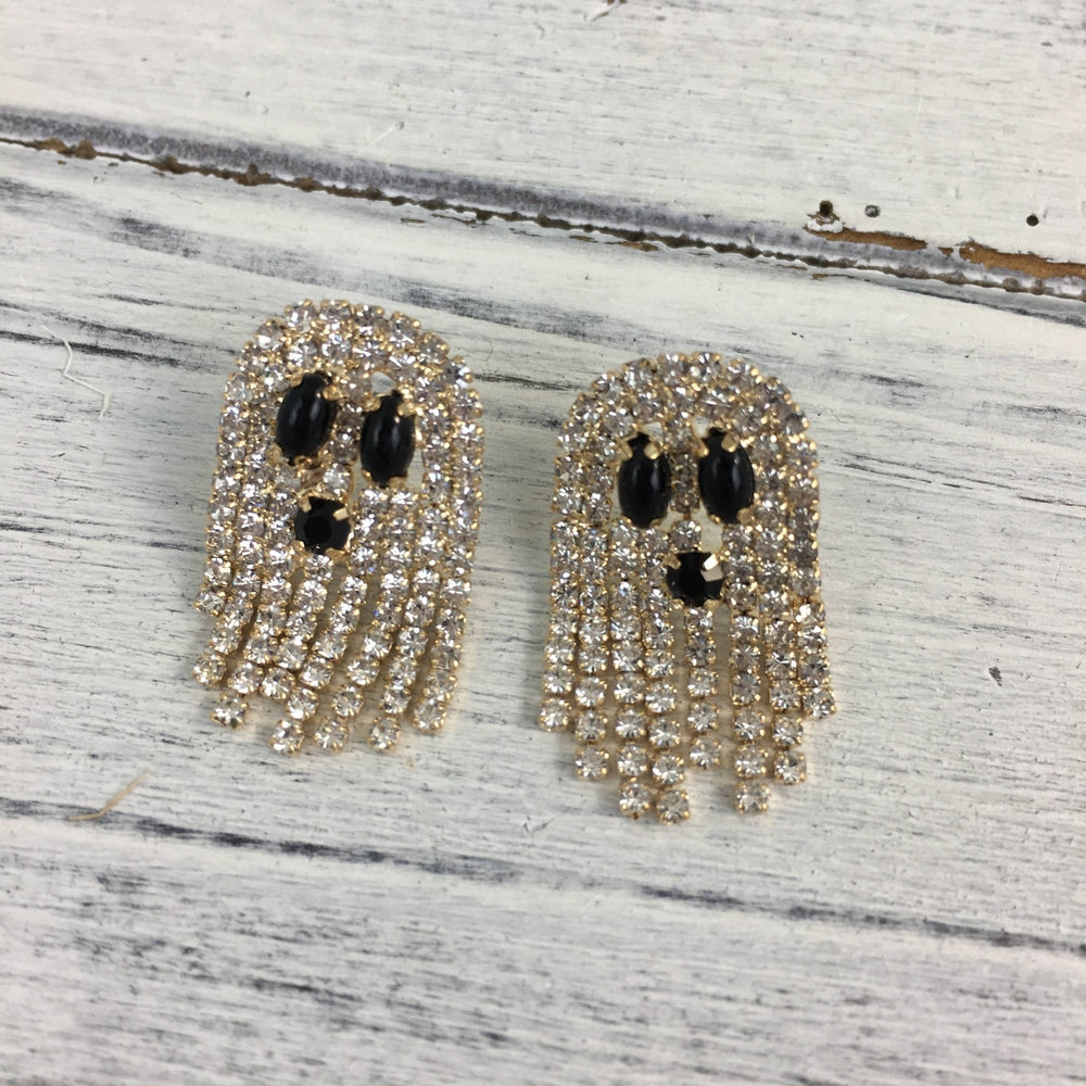 Rhinestone Ghost Earrings